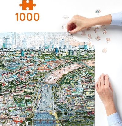 Puzzle Czuczu Puzzlove City Warsaw, 1000 copa, 48 x 68 cm, me ngjyra