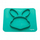 Pjatë silikoni për fëmijë U-grow Bunny, 30x25 cm, me vakum, blu