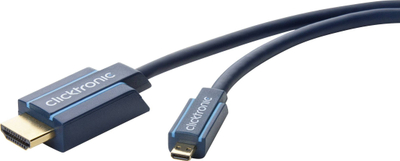 Kabllo HDMI Clicktronic Micro HDMI në HDMI, 2 m, High-Speed, blu