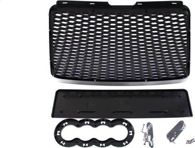 Grillë përpara Audi A6 C6 RS-style, 2009-2011, mat, argjend me të zezë