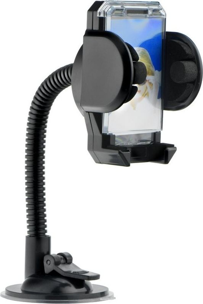 Mbajtëse universale makine Partner Tele.com Clamp, krah i butë 17 cm, për telefona, e zezë