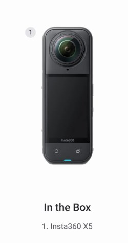 Kamerë 360 Insta360 X5 Standard Bundle, video 8K, 72 MP, e zezë
