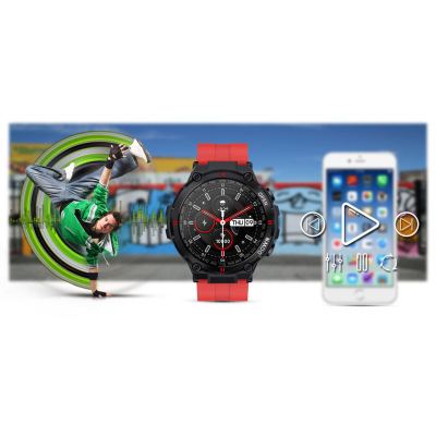 Ora e mençme Gravity GT7-5, ekran 1.28", bateri 400mAh, e zezë me të kuqe