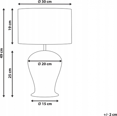 Lampë tavoline FURELOS Rattan, 49 cm, ratan natyral, abazhur i bardhë