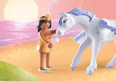 Set lodrash Playmobil Pegasus me Ylber, me figurina, për kalamaj, rozë
