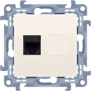 Prizë kompjuterike Kontakt-Simon Simon 10 C61.01/41, RJ45 Cat.6, një portë, krem