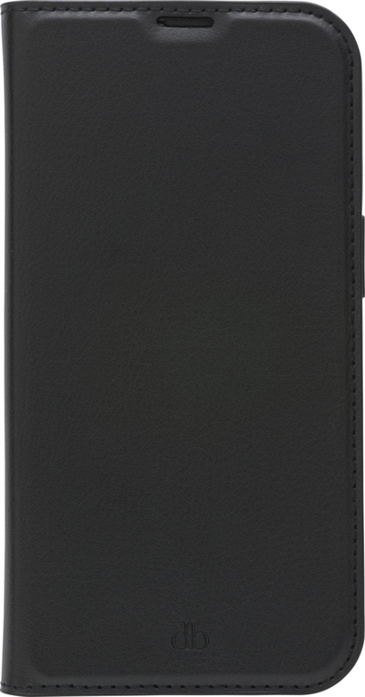 Kопертина flip Dbramante1928 за iPhone 12 12 Pro, веганска кожа, црна