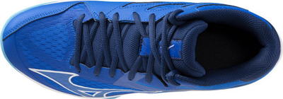 Atlete hendbolli Mizuno Thunder Blade Z Mid, shollë non marking, me qafë mes, blu