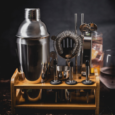 Set koktejli Klausberg KB-7654, 13 pjesë, çelik inox, argjendtë