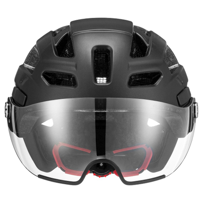 Kaskë biçiklete Uvex Finale Visor, 56-61cm, me vizor, e zezë mat