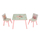 Set tavoline me 2 karrige U-Grow Pink Forest, 60x60x44 cm, MDF dhe dru pishe, shumëngjyrëshe