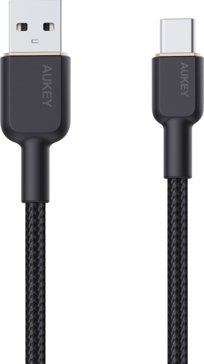 Kabllo USB Aukey CB-AKP2 USB-A me USB-C, PD 60W, 1.8m, e zezë