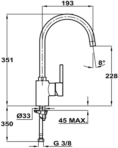 Rubinet kuzhine Teka 915 ARK Protect, njëlevësh, krom, argjend