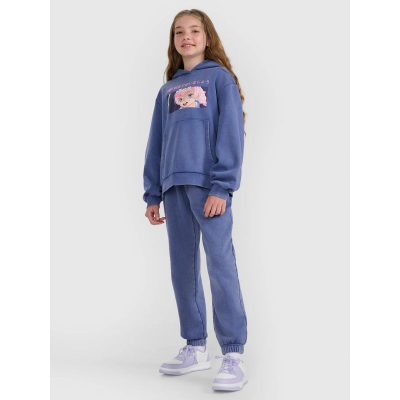 Trenerka për goca 4F 4FJRAW25TTROF1473, jogger, pambuk, blu