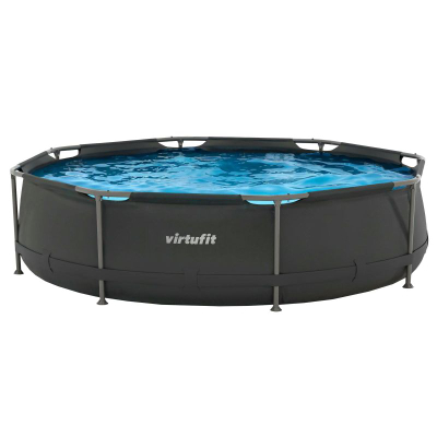 Pishinë me kornizë VirtuFit Round, Ø305 x 76 cm, me pompë filtri, ngjyrë antracit