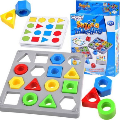 Lojë tavoline WOOPIE Shape Matching, lojë logjike për 2 persona, 32 forma gjeometrike, shumëngjyrëshe