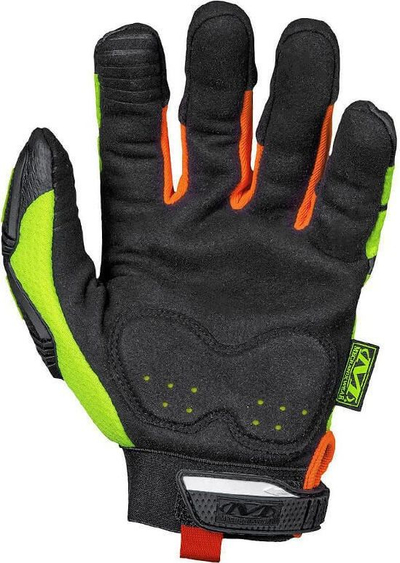 Doreza pune Mechanix Wear M-Pact Hi-Vis, kundra çarjeve, me mbrojtje nga goditjet, jeshile me të zezë