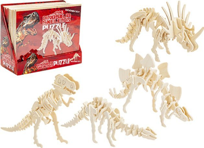 Puzzle druri “Dinosaur Skeleton”, 3D, për kalamaj, ngjyrë krem