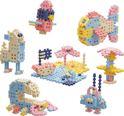 Lodër ndërtimi Mini Waffle Blocks Constructor Traveler, 200 copa, shumëngjyrëshe