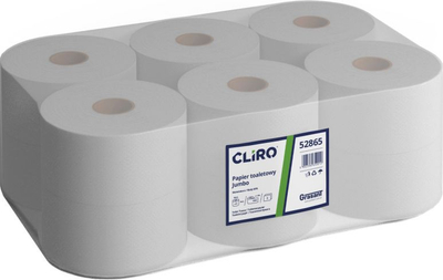 Letër higjienike Jumbo Cliro 52865, 2 shtresa, 12 role, e bardhë
