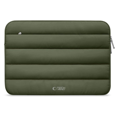 Këllëf laptopi Tech-Protect Fluffy, 15-16", me zinxhir, jeshile army