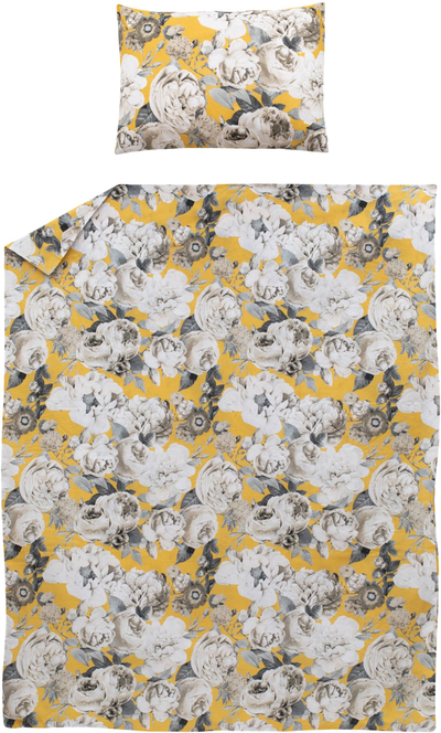 Set shtrati Domoletti Persian Venetian, pambuk 100%, 140x200 cm, me lule, i verdhë