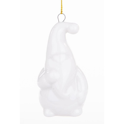Stoli për pemë Saska Garden Christmas Ceramic Santa, qeramikë, 7.8 cm, i bardhë