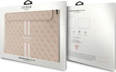 Çantë laptopi Guess GUCS14P4RPSP, 14", koleksioni 4G Printed Stripes, rozë