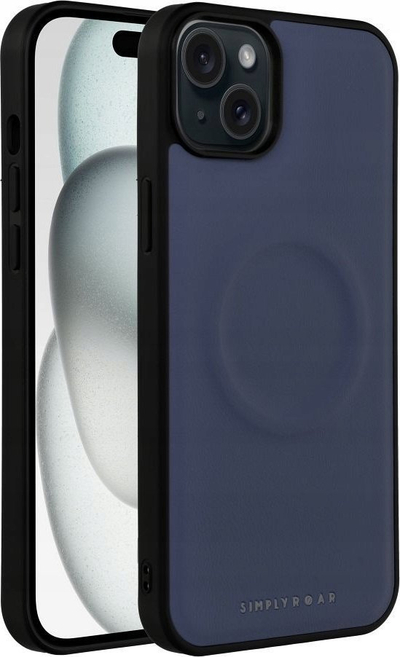 Kllëf telefoni Roar Mag Morning për iPhone 14 Plus, MagSafe, lëkurë eko, blu navy