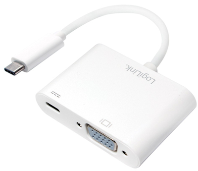 Adapter grafik USB LogiLink UA0268, 2x USB C në VGA, 0.14m, i bardhë
