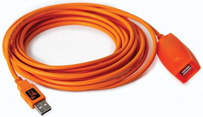 Кабел USB Tether Tools CU3017, USB A машки во USB A женски, 4.6 m, портокалов