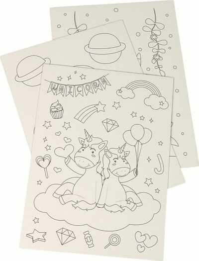 Libër kreativ me vizatime gërvishtëse Scratch Unicorns Artcards, 9 faqe, me shkop për gërvishtje, me njëbrirësh