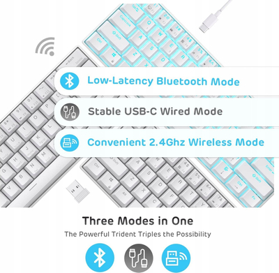 Tastierë mekanike RK Royal Kludge RK61, 61 taste, tri-mode wireless, RGB, e zezë