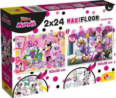 Puzzle Lisciani Supermaxi 2x24 Minnie, 50x35cm, për kalamaj