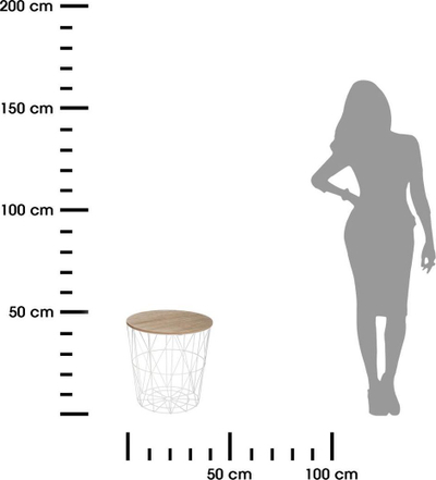 Tavolinë kafeje Atmosphera Kumi, 40 cm, sipërme MDF, e bardhë