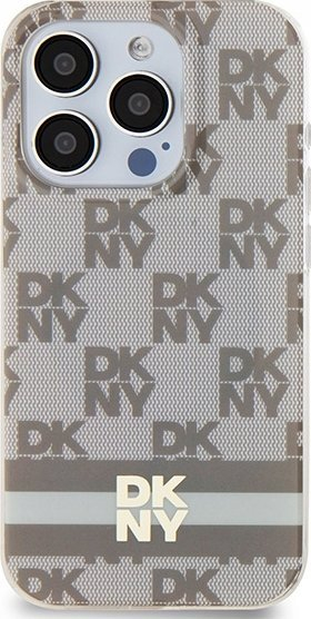 Kapak telefoni DKNY DKHMP14XHCPTSE, për iPhone 14 Pro Max 6.7", hardcase MagSafe, bezhë me kuadrate