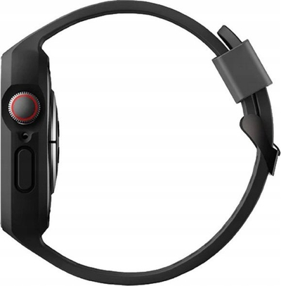 Rrip dhe mbrojtëse UNIQ Monos 2in1 për Apple Watch 44mm 45mm, plastik, e zezë