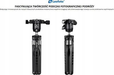 Mini tripod Leofoto MT-03, alumini, kapacitet 5kg, i zi