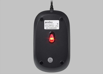 Maus me kabllo Perixx Perimice 201, optik 1000 dpi, PS2, i zi