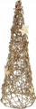 Pemë dekorative rattan, 40cm, dekor yje, ngjyrë ari