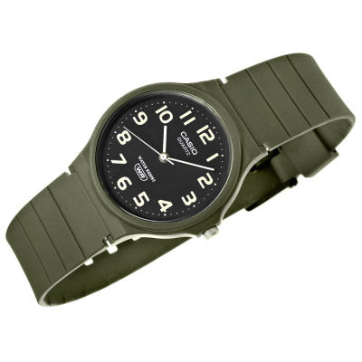 Рачен часовник Casio MQ24UC-3B, кварц, отпорен на вода, мат зелена боја