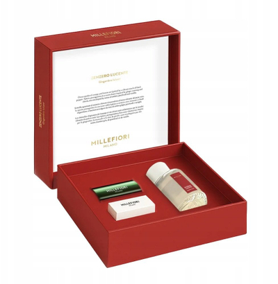 Сет подарочен ароматизер Millefiori Milano Shining Ginger, дифузер 100 ml, ароматизер за автомобил, зелена