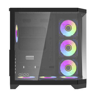 Kuti kompjuteri DarkFlash FT418 Pro, ATX MIDI Tower, 7 ventilatorë ARGB, e zezë