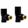 Set valvulash radiatorësh Tully, këndore, R 1/2", i zi