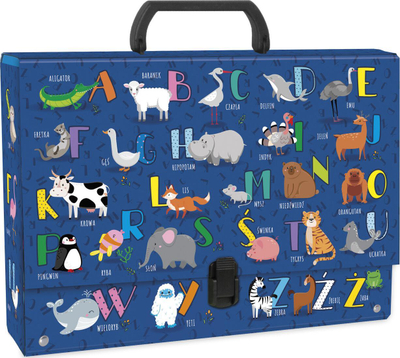 Dosje me dorezë Derform HARD FOLDER WITH HANDLE ALPHABET, format A4, shumëngjyrëshe