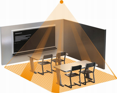 Detektor prezence Steinel IR Quattro KNX V3.1, 16 m², për ambiente të brendshme, i bardhë