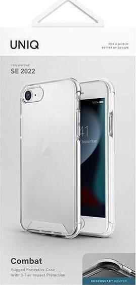 Mbulesë telefoni Uniq Combat iPhone SE 2022 SE 2020 7 8, kundra goditjeve, e bardhë
