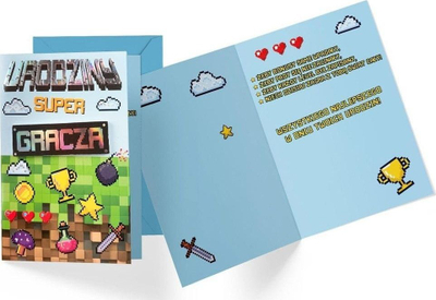 Kartë urimi KUKARTKA Birthday Card Super Player, formati B6, me zarf, shumëngjyrëshe