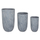 Set vazo dekorative Gardener HM4720, 3 copë, fiberclay, gri cementi