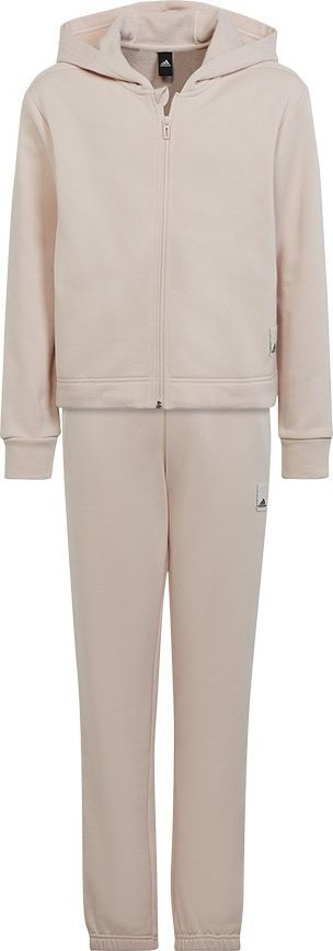 Trenerkë për kalamaj adidas G Cotton HD TS, me kapuç, pambuk fleece, rozë e çelët